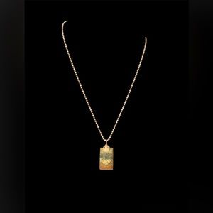 925 Italy Necklace with Jasper stone charm